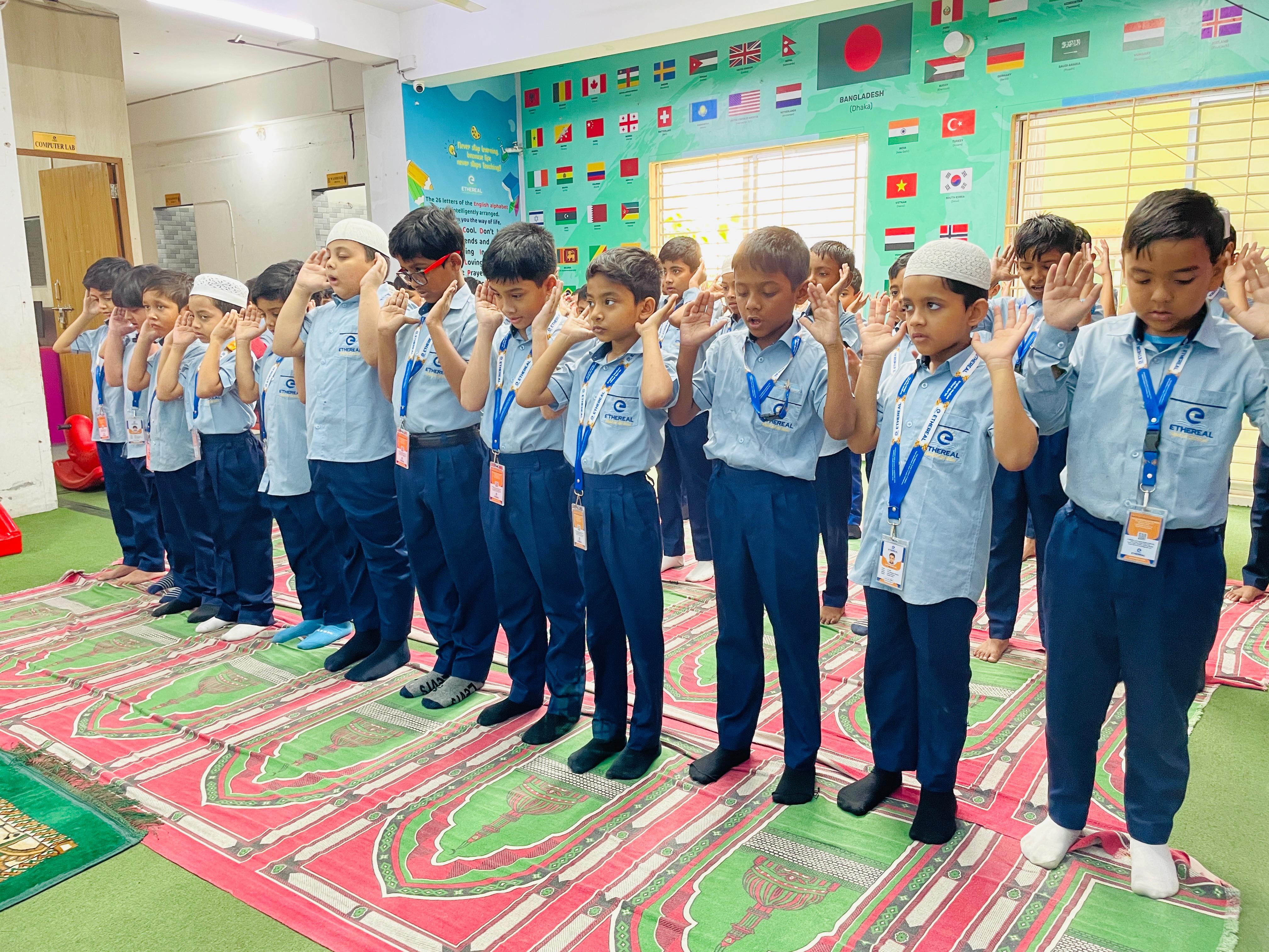 Learning Eid-ul-Fitr Salat in School